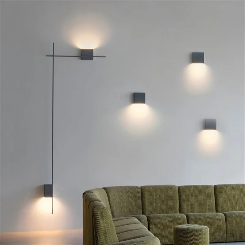 Modern Simple Designer Long Strip Wall Lamp Living Room Background Wall Deco Light Hotel Corridor Line Strip Wall Light Fixtures