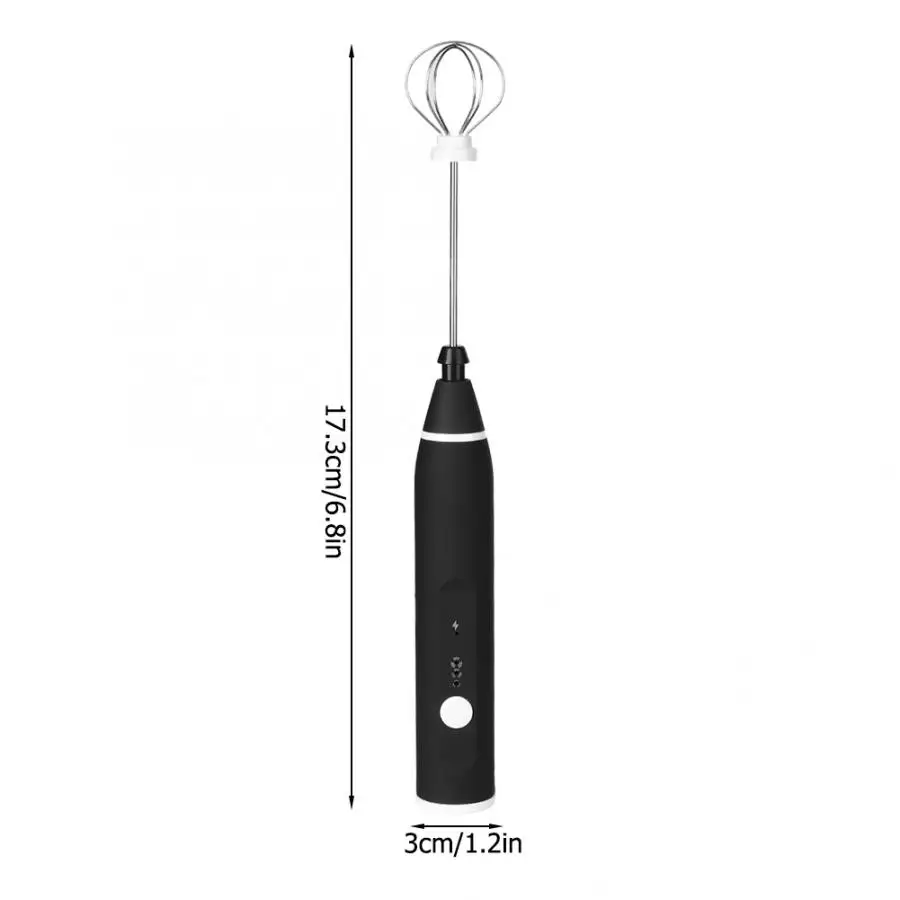 Milk Frother Electric Automatic Egg Beater Mixer Milk Frother 3 Speed Adjustable Blender with USB Charging Black Foamer