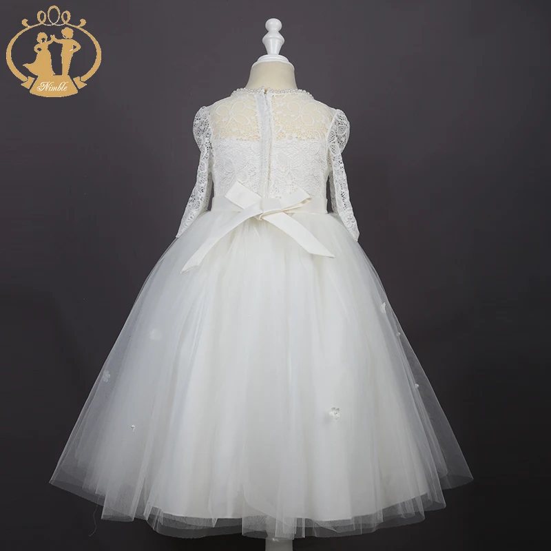 Nimble свадебная одежда для девочек кружевная ручной работы с цветочным бисером