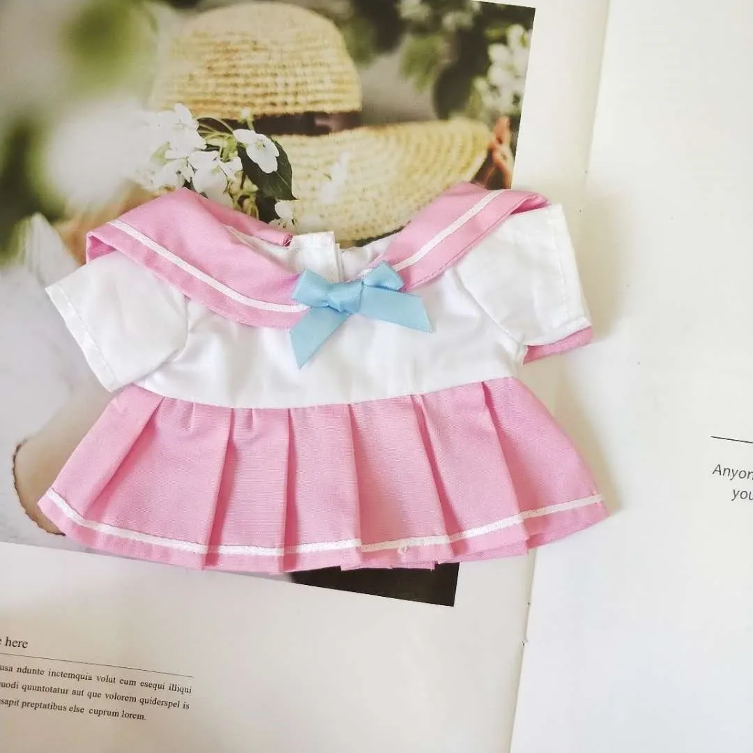 

20cm Baby Doll Plush Doll's Clothes Sailor suit navy uniform Dolls Accessories for Korea Kpop EXO Idol Dolls