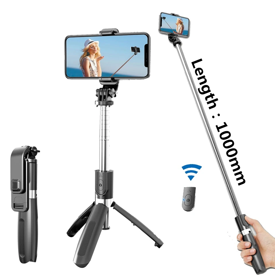 

4 In1 Bluetooth Wireless Selfie Stick Tripod Monopods Universal for Smartphones for Gopro and Sports Action Cameras
