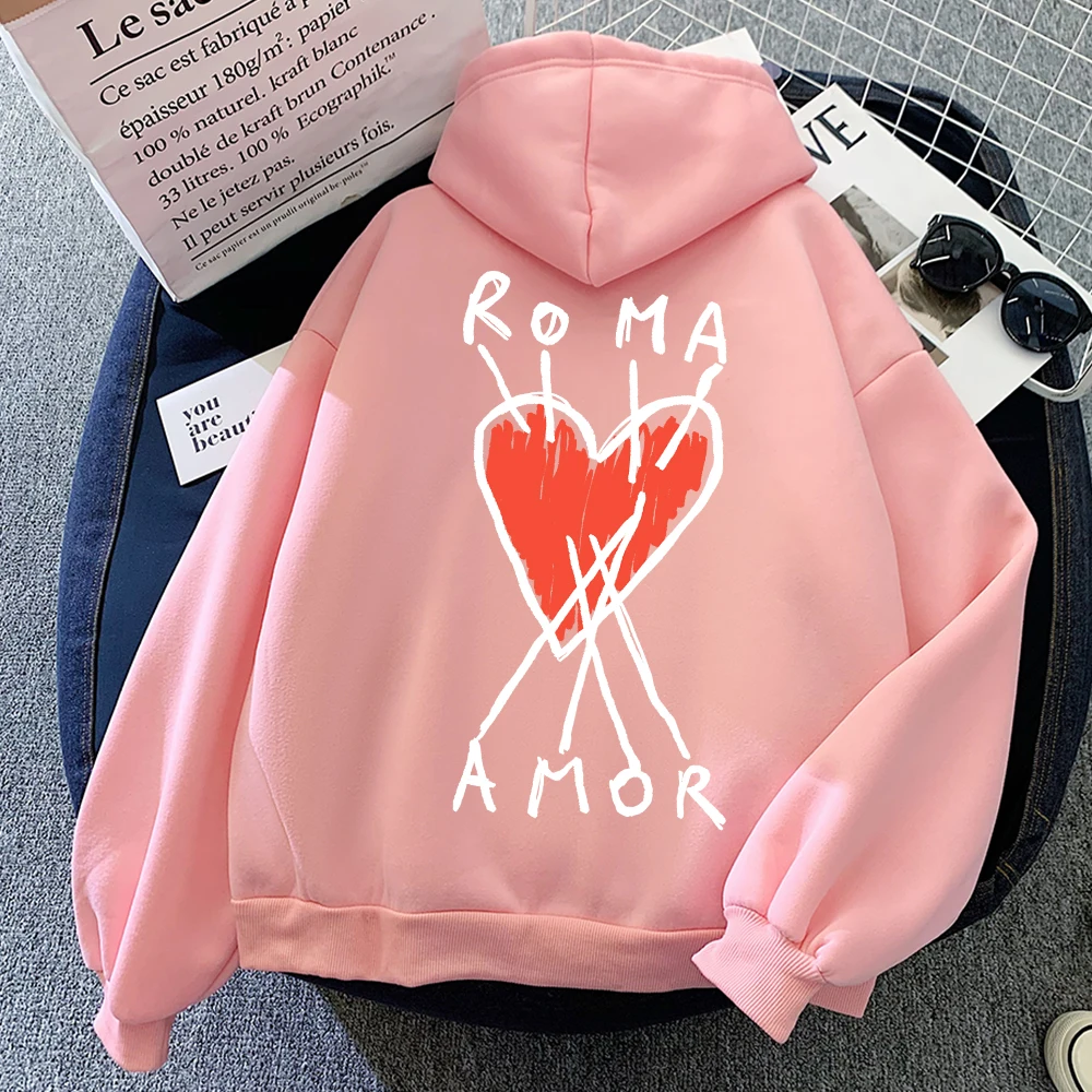

Ladies Heart Letter Hoody Winter Jacket Coat Hooded Sweatshirts Warm Woman Harajuku Hoodies Plus Size String Hooded Drawstring