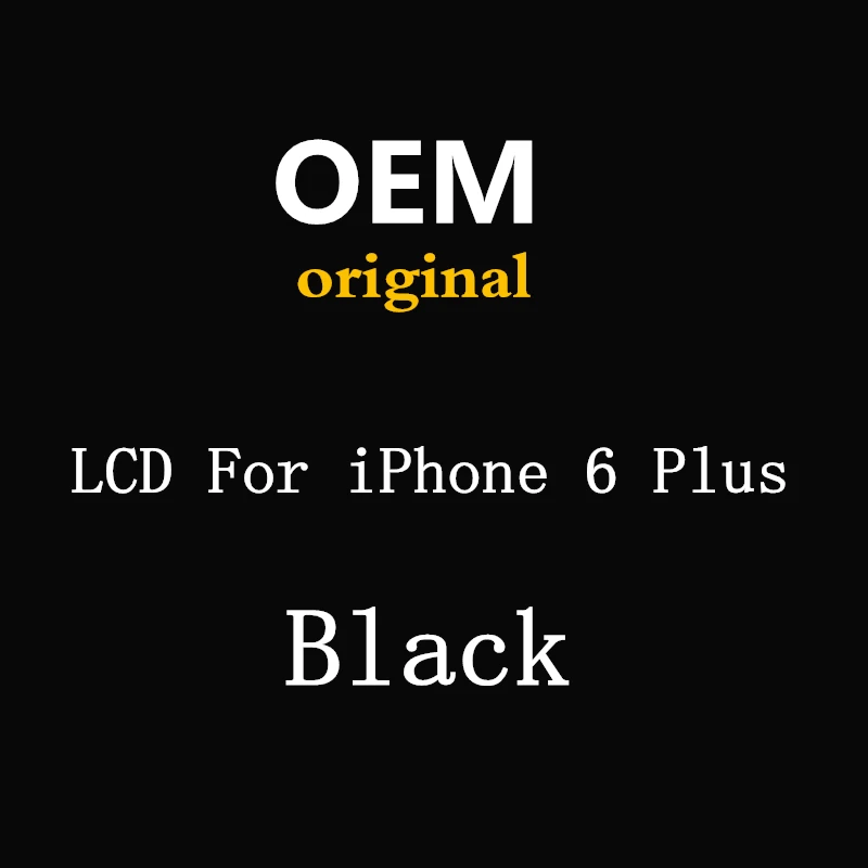 For 6 Plus Black OEM ЖК-дисплей сенсорный экран для iPhone 6 6plus 6s plus 7 черный белый сборка Замена с инструментами - Цвет: For 6 Plus Black