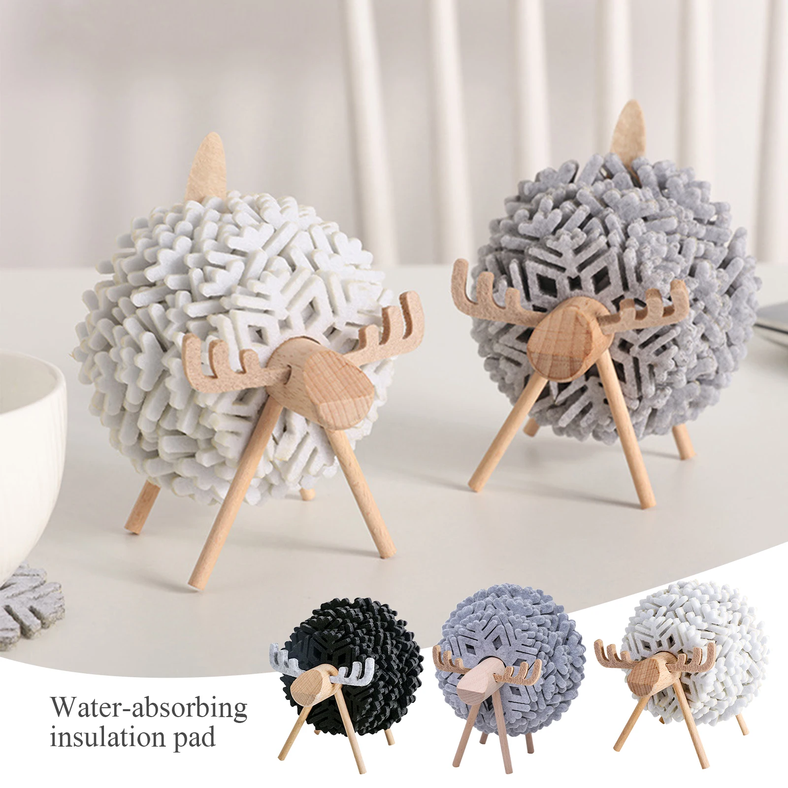 Подставки под чашки в форме овечки Нескользящие изолированные круглые войлочные