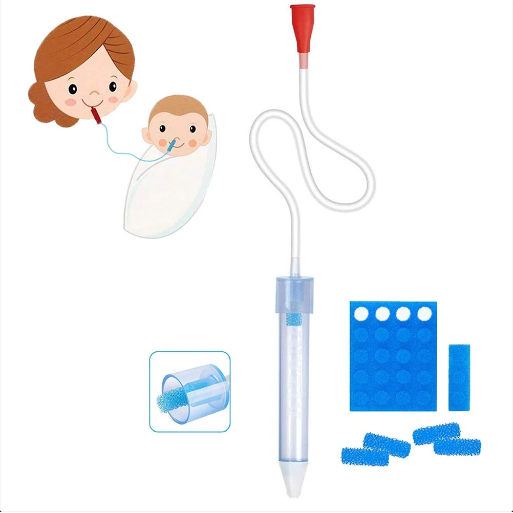 

Baby Nose Clean Nasal Aspirator With 24 Disposable Filters Reusable Nose Cleaning Tool Infant Preventing Backflow Aspirator