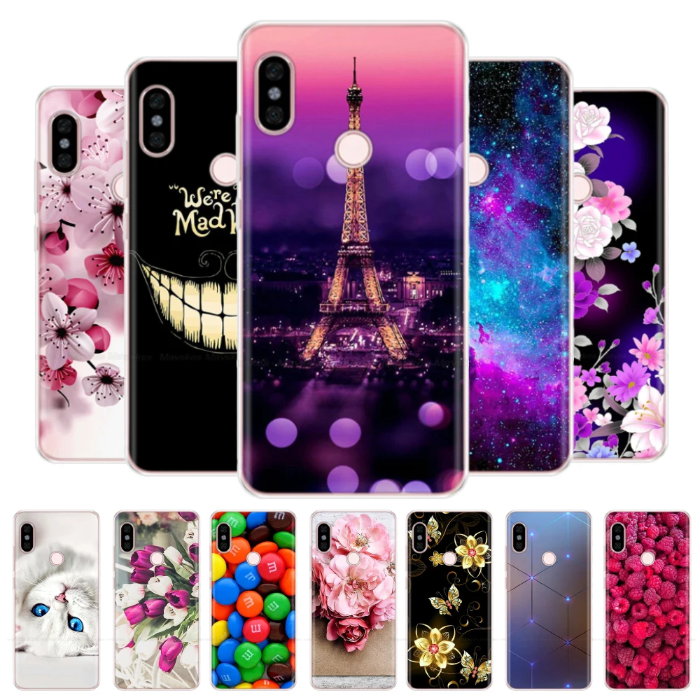 Silicone Case for Xiaomi Redmi Note 5 Print Cute Flower Cover for Redmi Note5 Soft TPU Cover for Xiomi Redmi Note 5 Pro Fundas