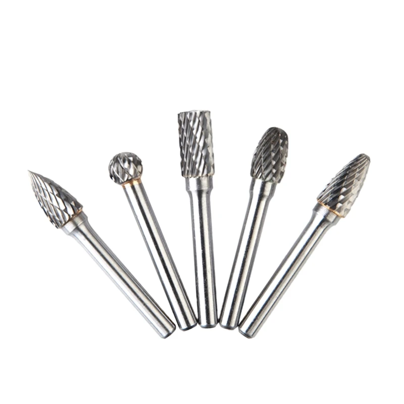 

5Pcs Tungsten Carbide Carving Burrs Bit Double Cutter Burring File Grinder Drill for Metal Wood Polishing