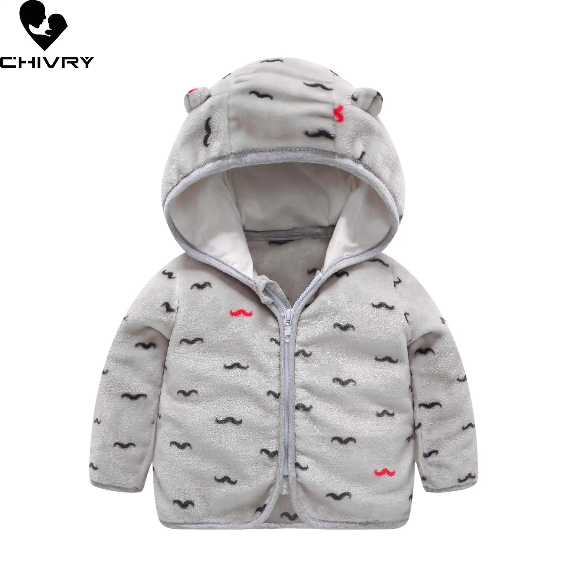 

New 2021 Autumn Winter Newborn Baby Thick Keep Warm Soft Coral Fleece Coats Toddler Boys Girls Cartoon Hooded Zipper Jackets