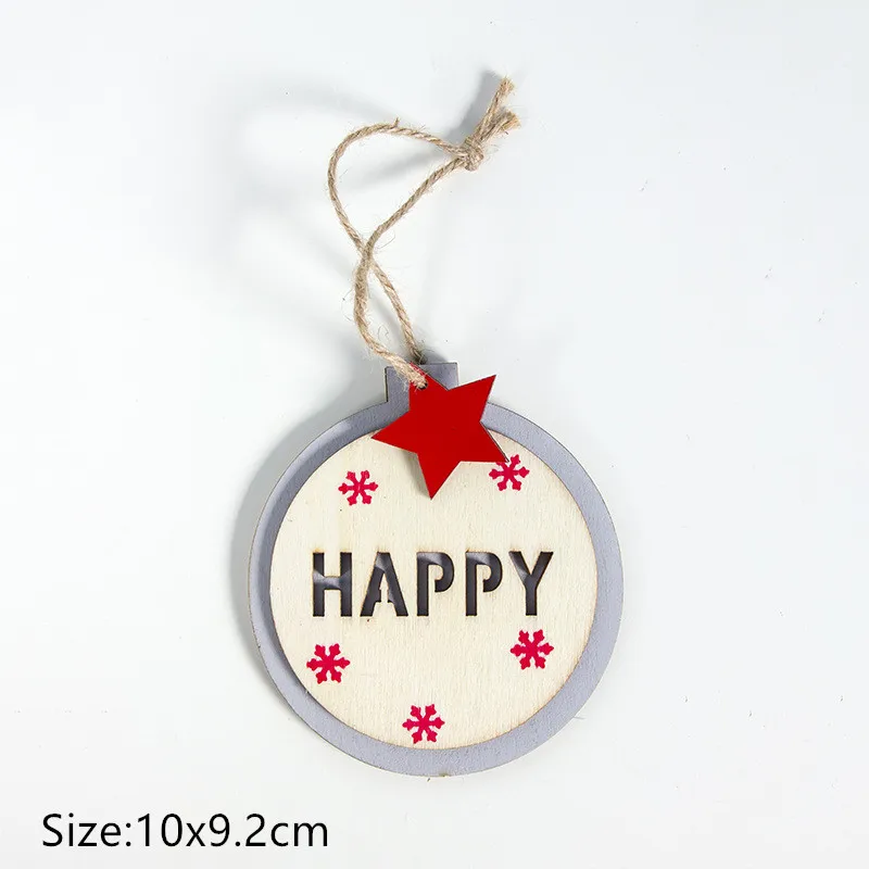 1pc-16-style B happy Рождество Noel Счастливого Рождества деревянные подвесные украшения для рождественской елки украшения для дома Noel Navidad Декор новогодние подарки - Цвет: 1pc-16-style B happy