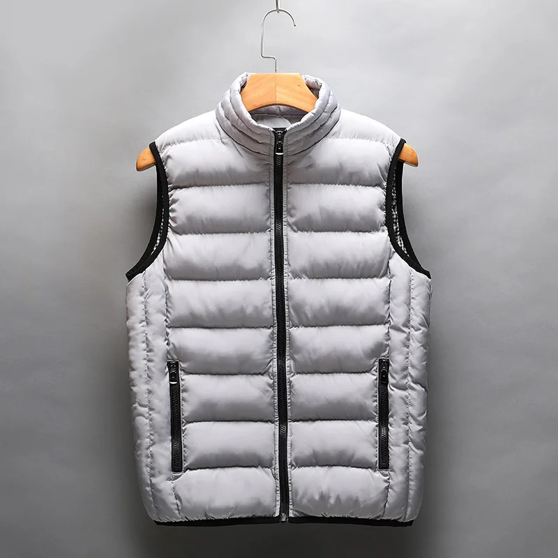 

New Autumn Winter Vest Men Fashion Casual Sleeveless Jacket Male Cotton-Padded Men's Thick Warm Waistcoat Vest Size 3-M-4XL