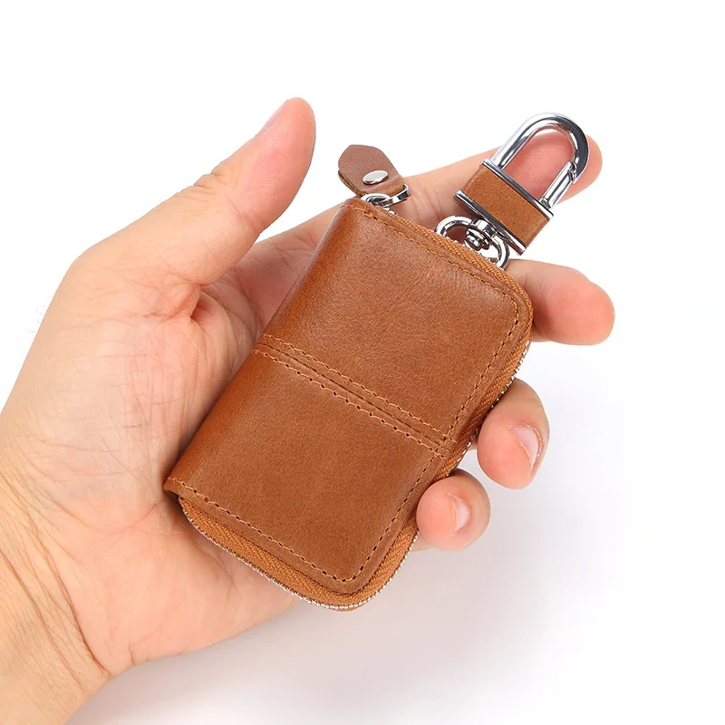 

New PU Leather Car Key Wallets Men Key Holder Housekeeper Keys Organizer Women Keychain Cover Zipper Key Case Bag Pouch Purse