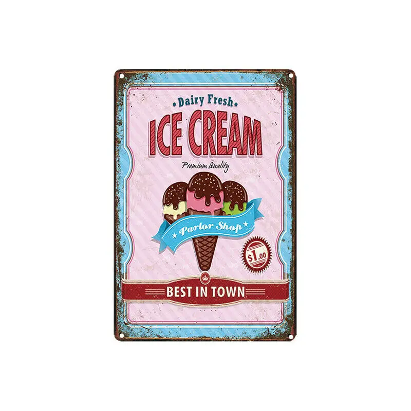 

Metal Tin Sign best in town ice cream Decor Bar Pub Home Vintage Retro Poster