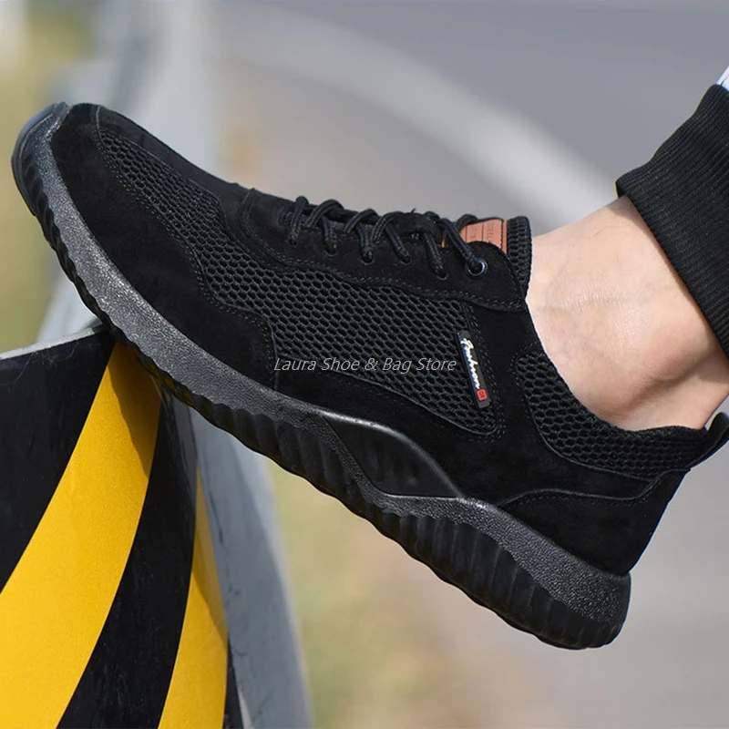 

Non-Slip Working Shoes Safety Boots For Men Anti-Piercing Shoes Steel Toe Cap Boots Protective Shoes Men's Sneaker Security Boot