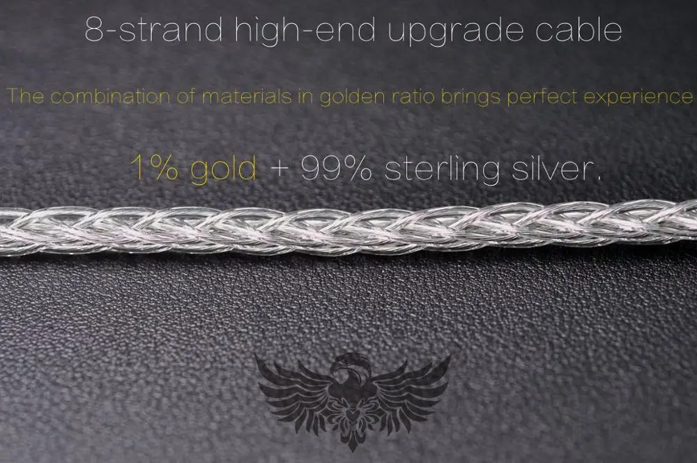 8core 4.4 MMCX 8 ядер 4 ядра Au-Ag сплав 1% чистое золото 99% чистое серебро T8IE LS200 QDC IE80 SE846 золотой и серебряный сплав для наушников линия обновления - Цвет: 8core 4.4 MMCX