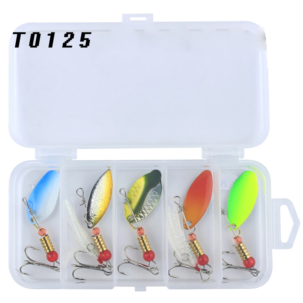 Olta 5 шт./кор. Спиннер рыболовные приманки набор снастей коробки VIB воблеры джиг