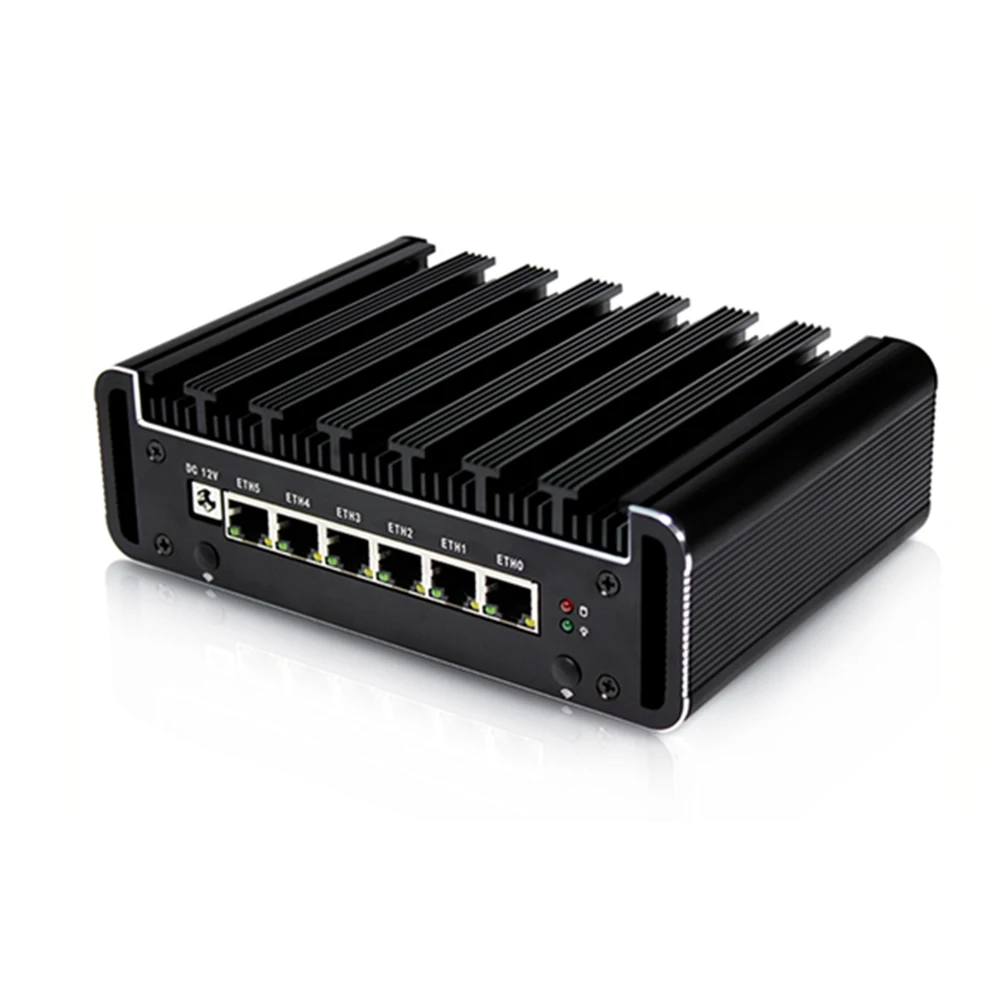 KingNovy безвентиляторный 6LAN мини-ПК Core i7 7500U i5 7200U 6 Intel i211AT Nic AES-NI RJ45 COM pfSense межсетевой
