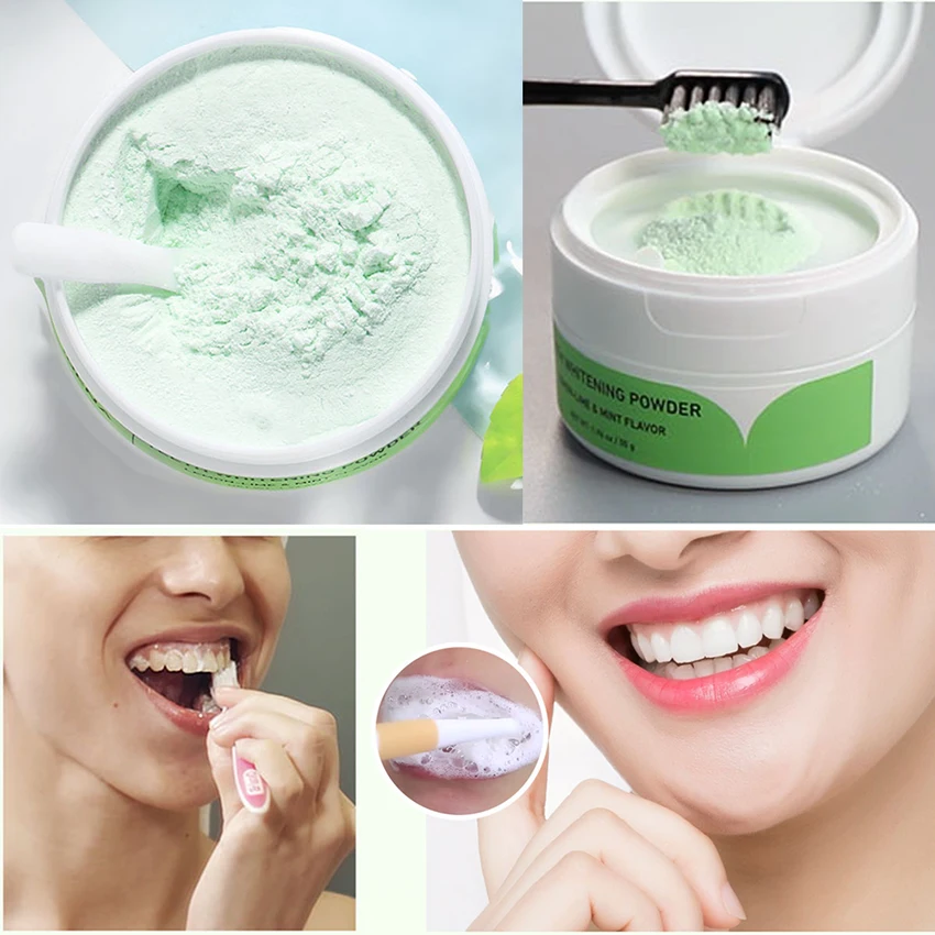 

LANBENA Teeth Whitening Powder Tangy Lemon Lime Hygiene Dental Tooth Cleaning Remove Tartar Safe Protect Bright Teeth Oral Care