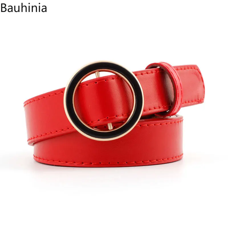 

High Quality Artificial Genuine Leather Women Belts Fashion Round Pin Buckle Waist Belt For Jeans Fashion all-match Accessories