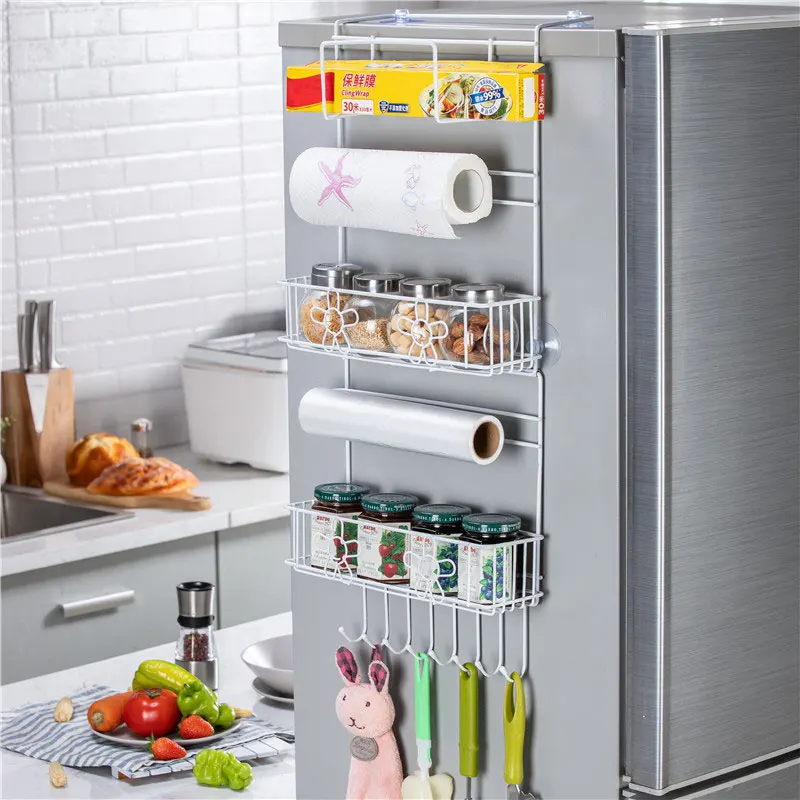 

Multifunction Kitchen Refrigerator Storage Rack Organizer Shelf Space Saver Large Fridge Side Wall Storage Hanging Holder