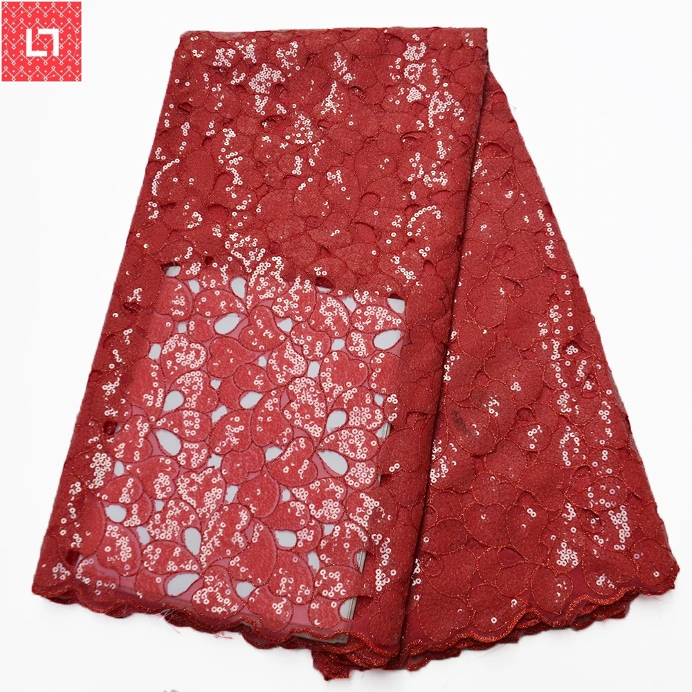 2019 Upscale High Quality African Sequins Lace Fabric French Net Embroidery Tulle For Nigerian Wedding Party Dress | Дом и сад