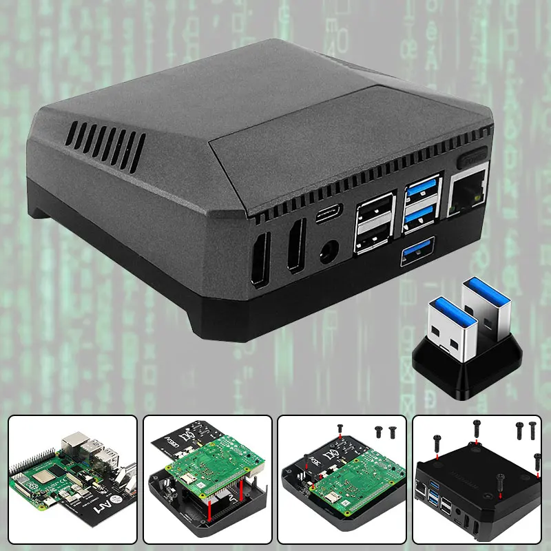 

Алюминиевый Чехол Argon One M.2 для Raspberry Pi 4 Model B с разъемом для расширения M.2 SSD, крышка GPIO, вентилятор охлаждения для Raspberry Pi 4
