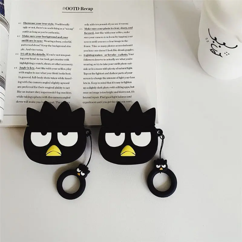 Fashion Crow Pattern Soft Silicone Protective Cover Shockproof Case Skin with Lanyard for Airpods 1/2 Charging Box Accessories |