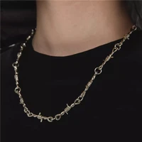 twist necklace for men pop hip hop jewelry rock punk thorns wire chain necklace jewelry new trendy gift female
