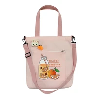 purfay canvas capacity women shoulder bag cotton tote shopper bag eco reusable travelling bag sport bag cloth messenger bag