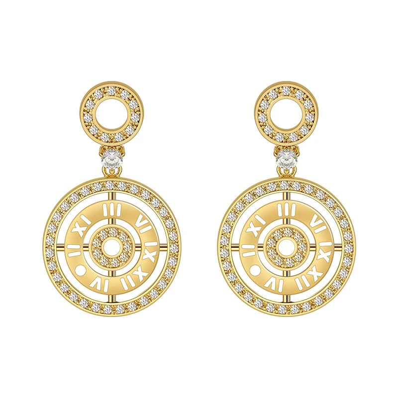 

Unusual Earrings Roman Digital Disc Earrings Fashion Female Earrings 2020 Trend Exquisite Jewelry Personal Exaggeration Earrings