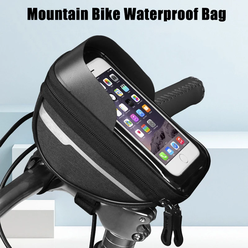 

Polyester Mountain Bike Waterproof Phone Bag Touchscreen Cell Phone Holder Cycling Bag for Bicycle BHD2