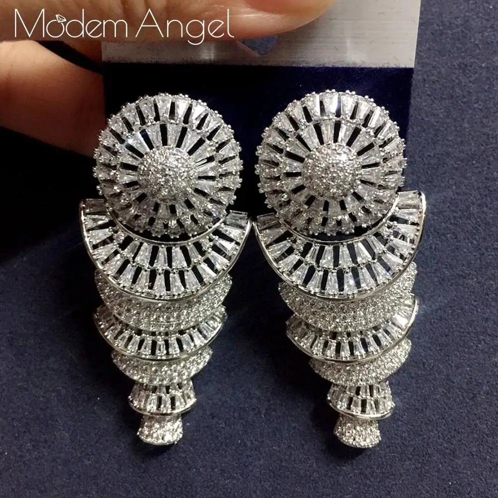

ModemAngel Fan Especially American Cubic Zirconia Crystal For Women Wedding Dubai Cubic Zircon Party Jewelry 2020