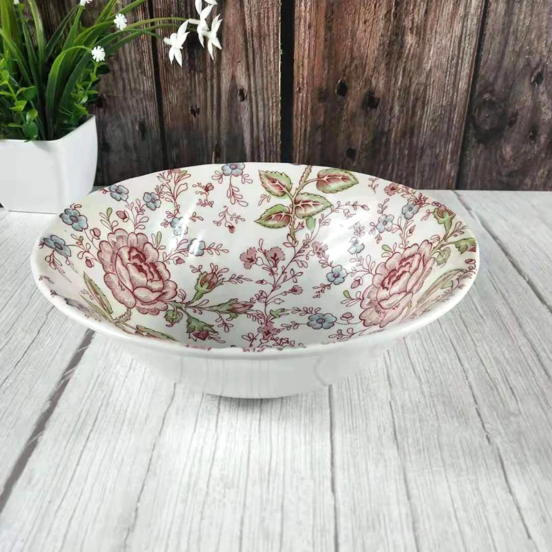 8 inch salad bowl Кухонные тарелки, миска, соус, блюдце, посуда и тарелки, наборы, маленький уксус, вкусовая доска, блюдо для закусок, тарелки для обеда, керамический Теллер - Цвет: 8 inch salad bowl