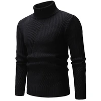 autumn winter fashion brand clothing mens new sweaters warm slim fit turtleneck pullover knitted sweater men grey white black