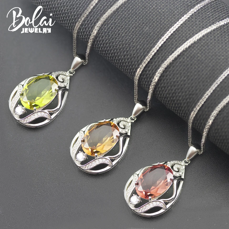 Bolai 5.3ct ожерелье с подвеской из стерлингового серебра 925 пробы изменяющимся