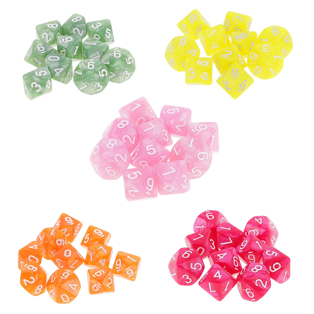 

10pcs 10 Sided Dice D10 Polyhedral Dice For Game New
