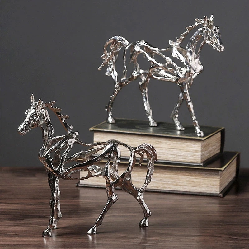 

Nordic Hollow Horse Sculpture Home Decoration Accessories Retro Modern Art Animal Statue Room Craft Figurine Gift