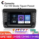 Автомобильный мультимедийный плеер Camecho, 7 дюймов, Android, 2 Din, Wi-Fi, GPS-навигация, Авторадио для Skoda VW Passat B6 Polo Golf45 Touran Seat