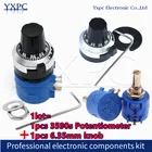 Прецизионный многооборотный потенциометр 3590S-2 3590S 3590, 10 колец, регулируемый резистор + 1 шт. вращающийся Счетный циферблат, Вращающаяся ручка 6,35 мм