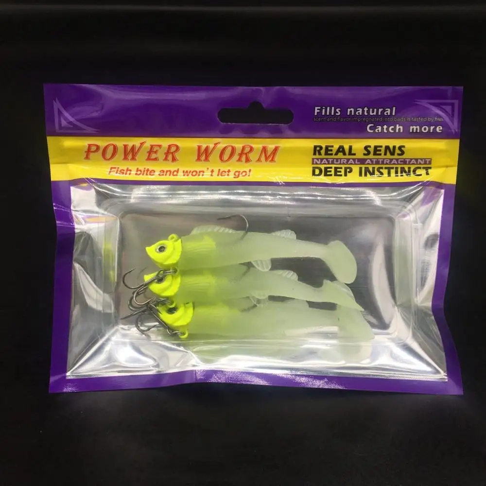 

3pcs/bag Soft Worm Lure Grubs Paddle Silicone Isca Plastic Fishing Wobbler Baits Artificial Set Sea