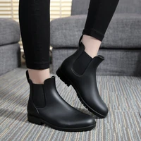 new chelsea rain shoes woman ankle rainboots rubber boots non slip water shoes female galoshes overboot for adultdf65