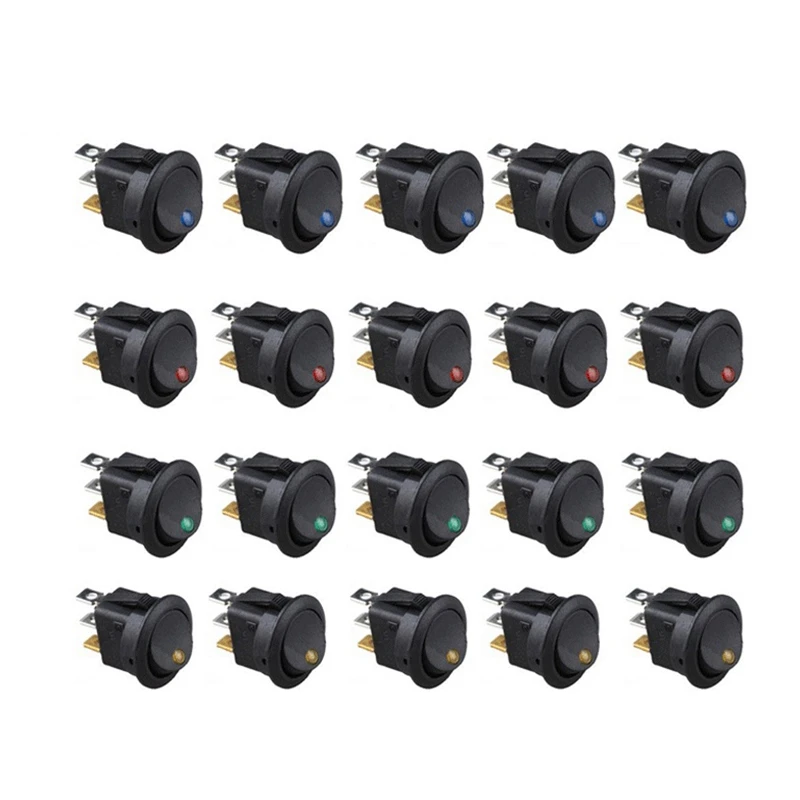 20PCS 12V ROCKER SWITCH Led Light Car Auto Boat Round ON/OFF SPST 20 AMP | Обустройство дома