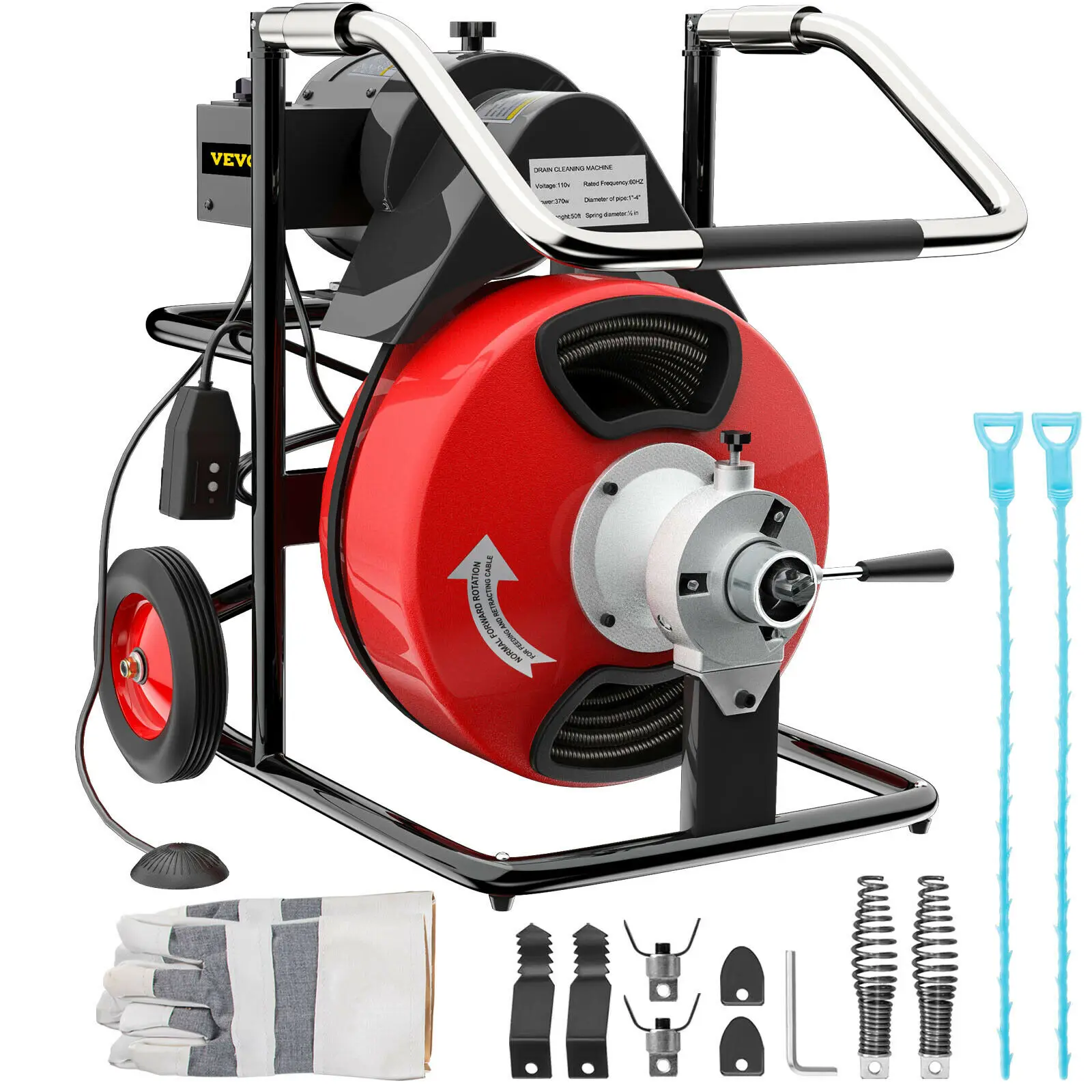 

Drain cleaning machine 400W 220V drain cleaner 5cm to 10cm drain clean drain cleaning device with 15m cable for Sewer bathtub