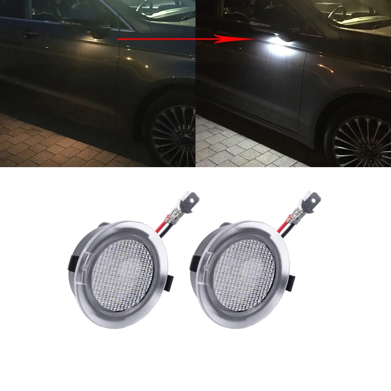 

2x White LED Side Mirror Puddle Lights For Ford Fusion Gen 2 2013-2017 Mustang 2015-2017 Mondeo MK5 2015-2017