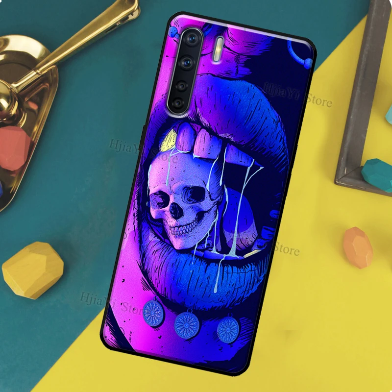 Чехол с изображением черепа и осьминога для OPPO A15 A1K A91 A93 A52 A72 A3S A5S A54 A74 A94 A31 A53 A5 A9 A53S