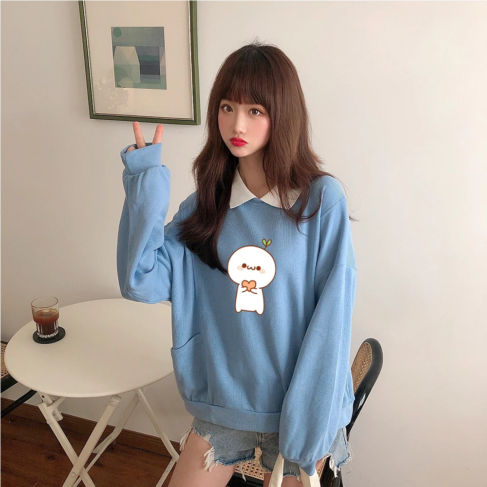 Милые женские толстовки в стиле пэчворк японская кавайная толстовка с