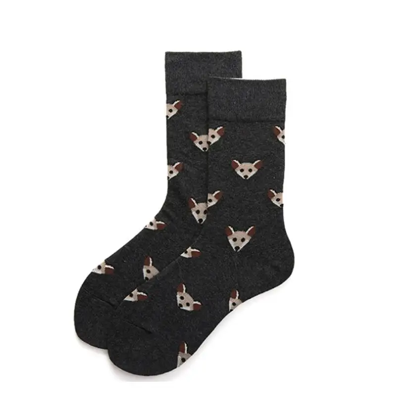 Women Men Solid Fox Cotton Sport Socks Ankle Sock Unisex Animal Print Short Winter Socks 5 pairs/ lot AL202SC