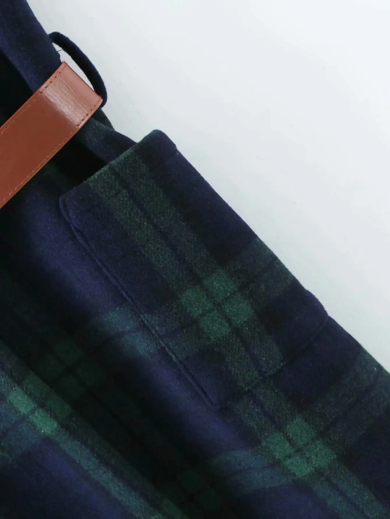 Женская Повседневная осенняя куртка без рукавов зеленая клетчатая длинная