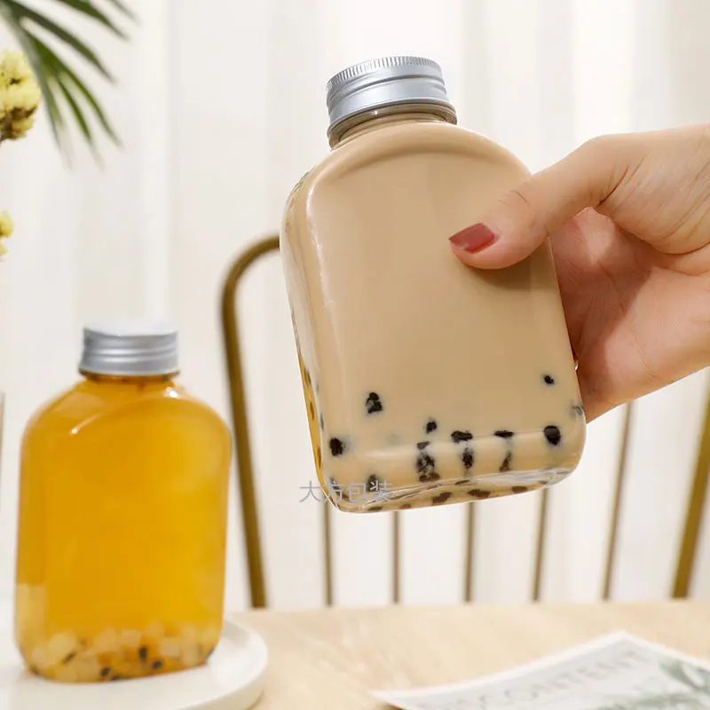 

10pcs Net red 350ml aluminum cover PET cold drink plastic bottles ice coffee bubble tea cup juice milkshake yogurt wine bottles