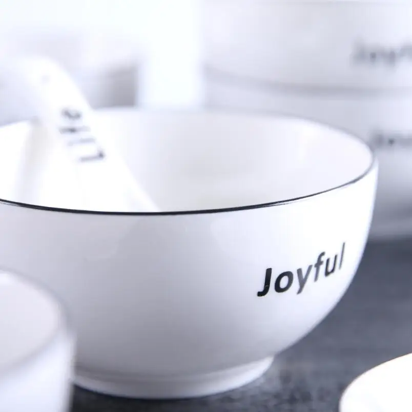 Керамическая миска Креативный салат Домашние рисовые миски Суп Нордические посуда Тарелки Набор посуды Традиционная китайская кухня.