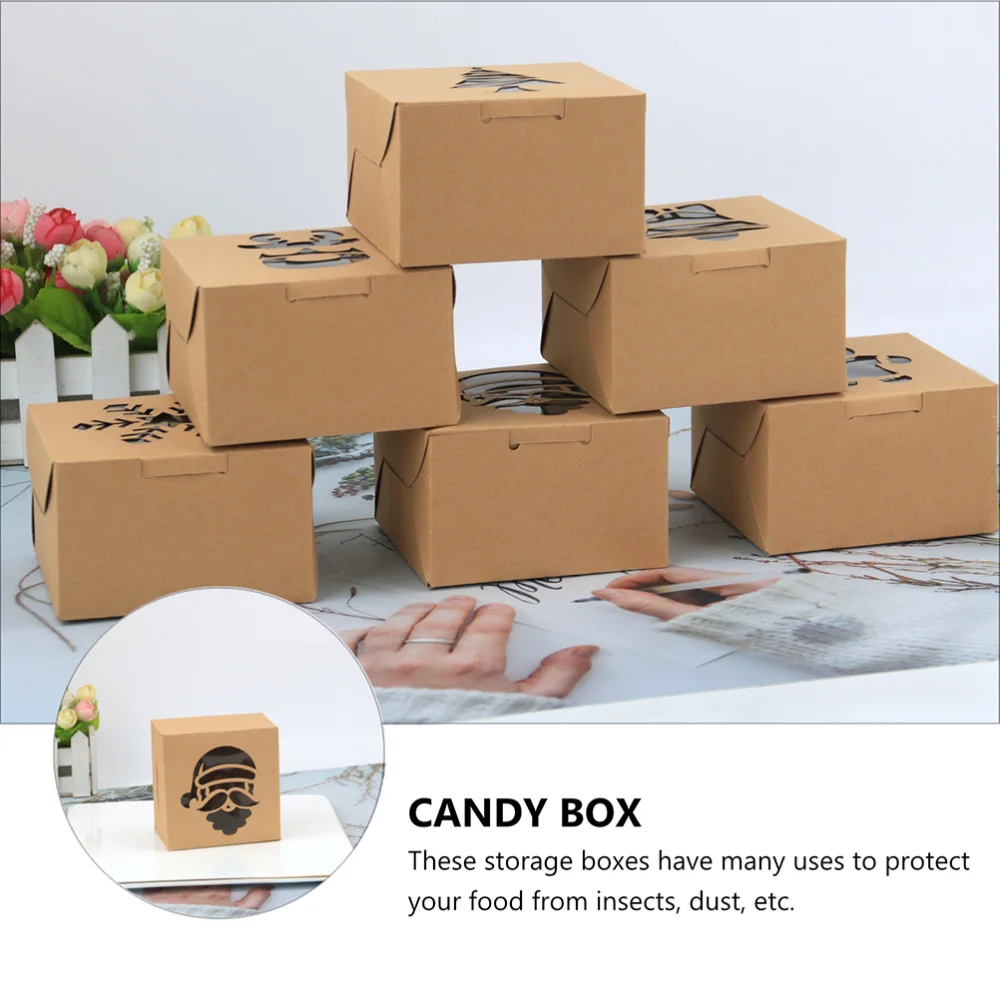 

24pcs Biscuit Boxes Christmas Storage Boxes Cake Packing Boxes (Assorted Color)